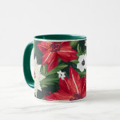 Poinsettia Holiday Waterverf Floral | Kerstmis Mok (Voorkant links)