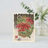 Poinsettia Holly Anker Nautical Briefkaart (Staand voorkant)