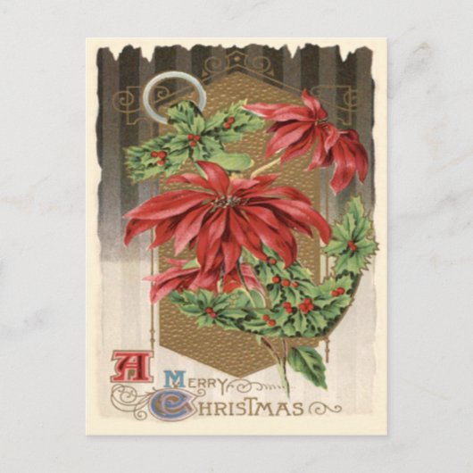 Poinsettia Holly Anker Nautical Briefkaart (Voorkant)