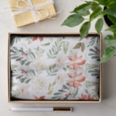 Poinsettia Holly Berry Ivory Floral Holiday Season Tissuepapier (Geschenk)