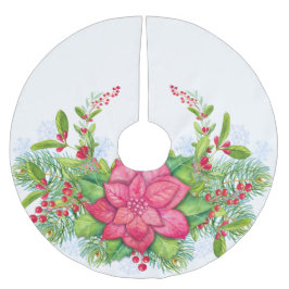 Poinsettia Holly Evergreen Kerstmis Kerstboom Rok