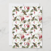 Poinsettia Holly kerstgebed Feestdagenkaart (Achterkant)