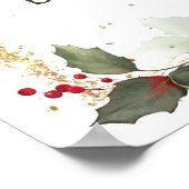 Poinsettia Holly Kerstgebed Poster (Hoek)