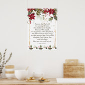 Poinsettia Holly Kerstgebed Poster (Keuken)
