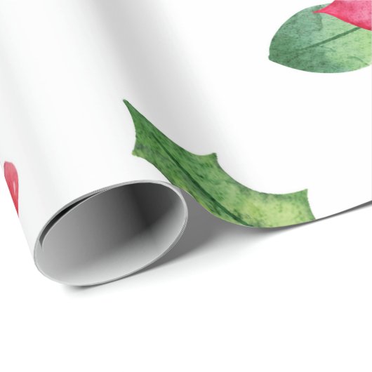 Poinsettia & Holly-kerstinpakpapier Cadeaupapier (Rol Hoek)