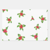 Poinsettia & Holly kerstinpakpapierset Inpakpapier Vel (Voorkant 3)