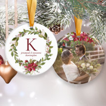 Poinsettia Holly Monogram Vakantie Foto