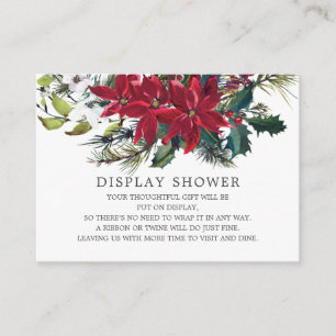 Poinsettia Holly Vrijgezellenfeest Display Shower Informatiekaartje