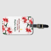 Poinsettia Home voor de Feestdagen Kerstmis Bagagelabel (Voorkant (horizontaal))