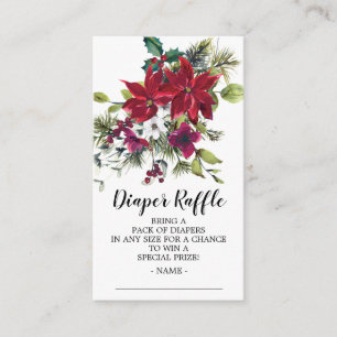 Poinsettia Hulst Baby Shower Luierspel Ticket Informatiekaartje