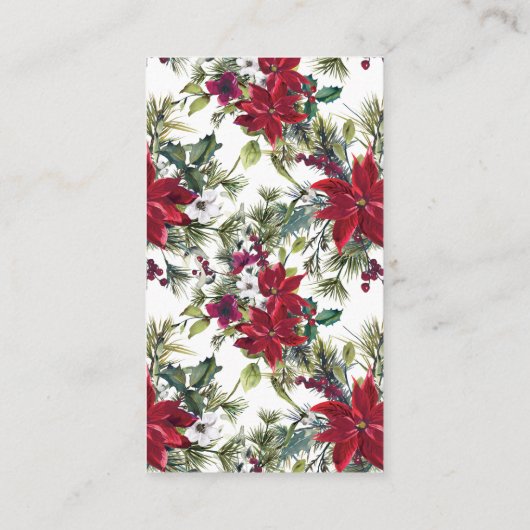 Poinsettia Hulst Baby Shower Luierspel Ticket Informatiekaartje (Achterkant)