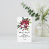 Poinsettia Hulst Baby Shower Luierspel Ticket Informatiekaartje (Staand voorkant)