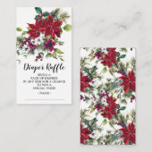 Poinsettia Hulst Baby Shower Luierspel Ticket Informatiekaartje (Voorkant / Achterkant)