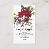 Poinsettia Hulst Baby Shower Luierspel Ticket Informatiekaartje (Voorkant)