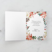 Poinsettia Hulst Bessen Bloem Foto Kerstmis Feestdagen Kaart (Binnen)