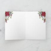 Poinsettia, hulst, dennen Kerstmis Bruidsmeisje Feestdagen Kaart (Binnen)