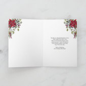 Poinsettia, hulst, dennenkerstdochter in de wet feestdagen kaart (Binnen)