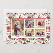 Poinsettia Hulst Geruite Rand Vakantiefoto Kaart (Achterkant)