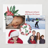 Poinsettia Hulst Kerstkrans Foto Sjabloon (Voorkant / Achterkant)