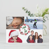 Poinsettia Hulst Kerstkrans Foto Sjabloon (Staand voorkant)