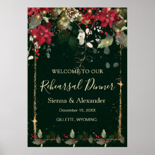 Poinsettia Hulst Proefdiner Welkomstbord Poster