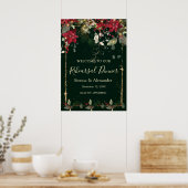 Poinsettia Hulst Proefhuwelijksdiner Welkomstbord Poster (Keuken)