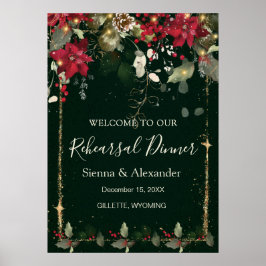 Poinsettia Hulst Rehearsal Dinner Welkomstbord Poster