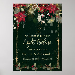 Poinsettia Hulst Welkom bij de Nacht Voor Bord Poster
