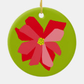 Poinsettia Illustration Keramisch Ornament (Achterkant)