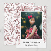 Poinsettia Imprint Elegant Red Photo Feestdagenkaart (Voorkant / Achterkant)