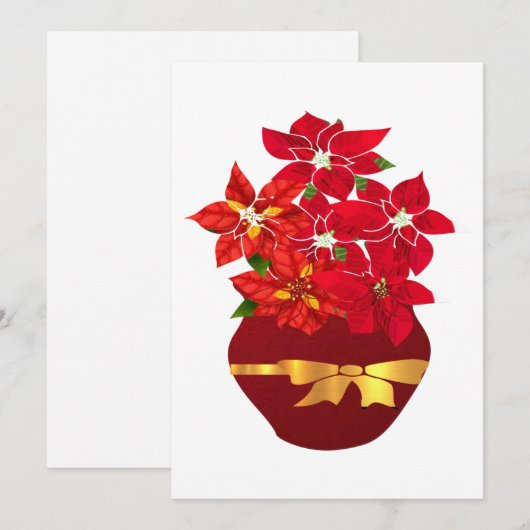 Poinsettia in een fase feestdagenkaart (Voorkant / Achterkant)