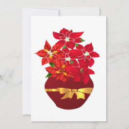 Poinsettia in een vaas feestdagenkaart