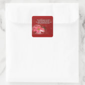 Poinsettia in rood en wit vierkante sticker (Tas)