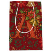 Poinsettia, Initial A Letter Reindeer Medium Gift  Cadeauzakje (Voorkant)
