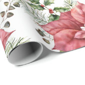 Poinsettia Inpakpapier (Rol Hoek)