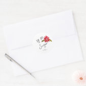 Poinsettia Is het seizoen kerstfeest gunst Ronde Sticker (Envelop)