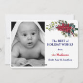 Poinsettia Joy aan de Wereld Vier Foto Template Feestdagenkaart (Achterkant)