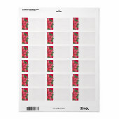 Poinsettia Joy Red Adres Label (Full Sheet)