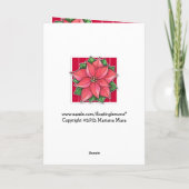 Poinsettia Joy Red stripes Holiday Card Feestdagen Kaart (Achterkant)