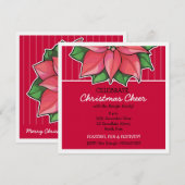 Poinsettia Joy Red Stripes Kaart (Voorkant / Achterkant)
