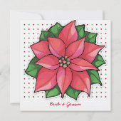 Poinsettia Joy stippen top Weddenschap Kaart (Achterkant)