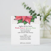 Poinsettia Joy stippen top Weddenschap Kaart (Staand voorkant)