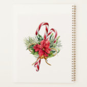 Poinsettia, kaarsen, dennen, kerst planner (Achterkant)