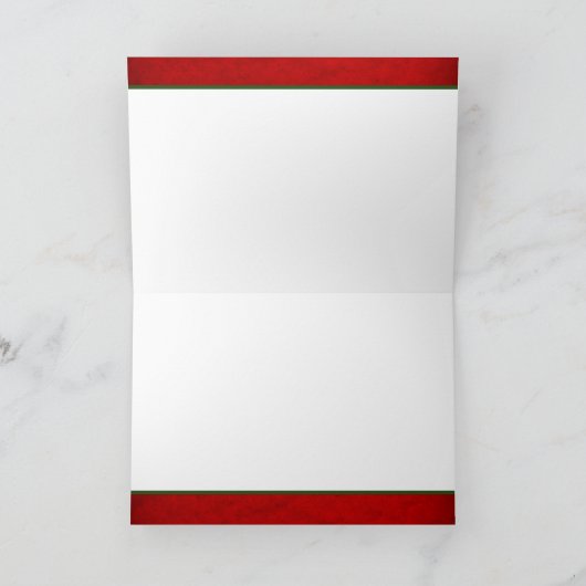 Poinsettia, kaarsen en groen bruiloft bedankkaart (Binnen)