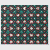 Poinsettia Kaleidoscope Geometrische Kerstmis Fees Cadeaupapier (Vlak)