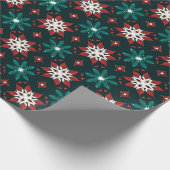Poinsettia Kaleidoscope Geometrische Kerstmis Fees Cadeaupapier (Hoek)