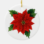 Poinsettia Keramisch Ornament (Achterkant)