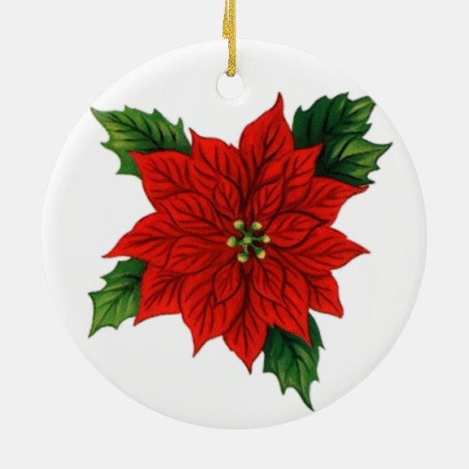Poinsettia Keramisch Ornament (Achterkant)