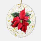 Poinsettia Keramisch Ornament (Links)