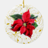 Poinsettia Keramisch Ornament (Achterkant)